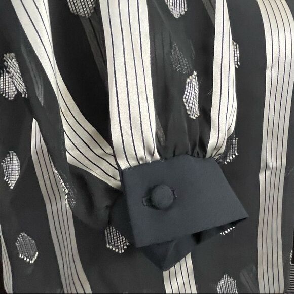 Vintage 80’s Accordion Pleated Dress Black and Silver Small - Picture 5 of 6